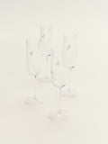 Polo Champagne Flute Glasses 4 Piece Set in Transparent