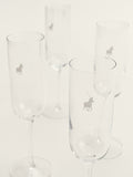Polo Champagne Flute Glasses 4 Piece Set in Transparent