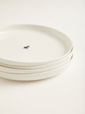 Polo Classic High Rim Dinner Plate 4 Piece Set In White
