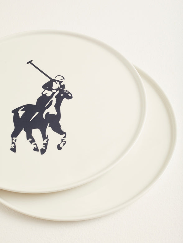Polo Classic Charger Plate 2 Piece Set In White