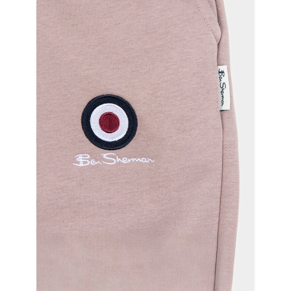 Bensherman Target Fleece Jog Shorts In Pale Mauve