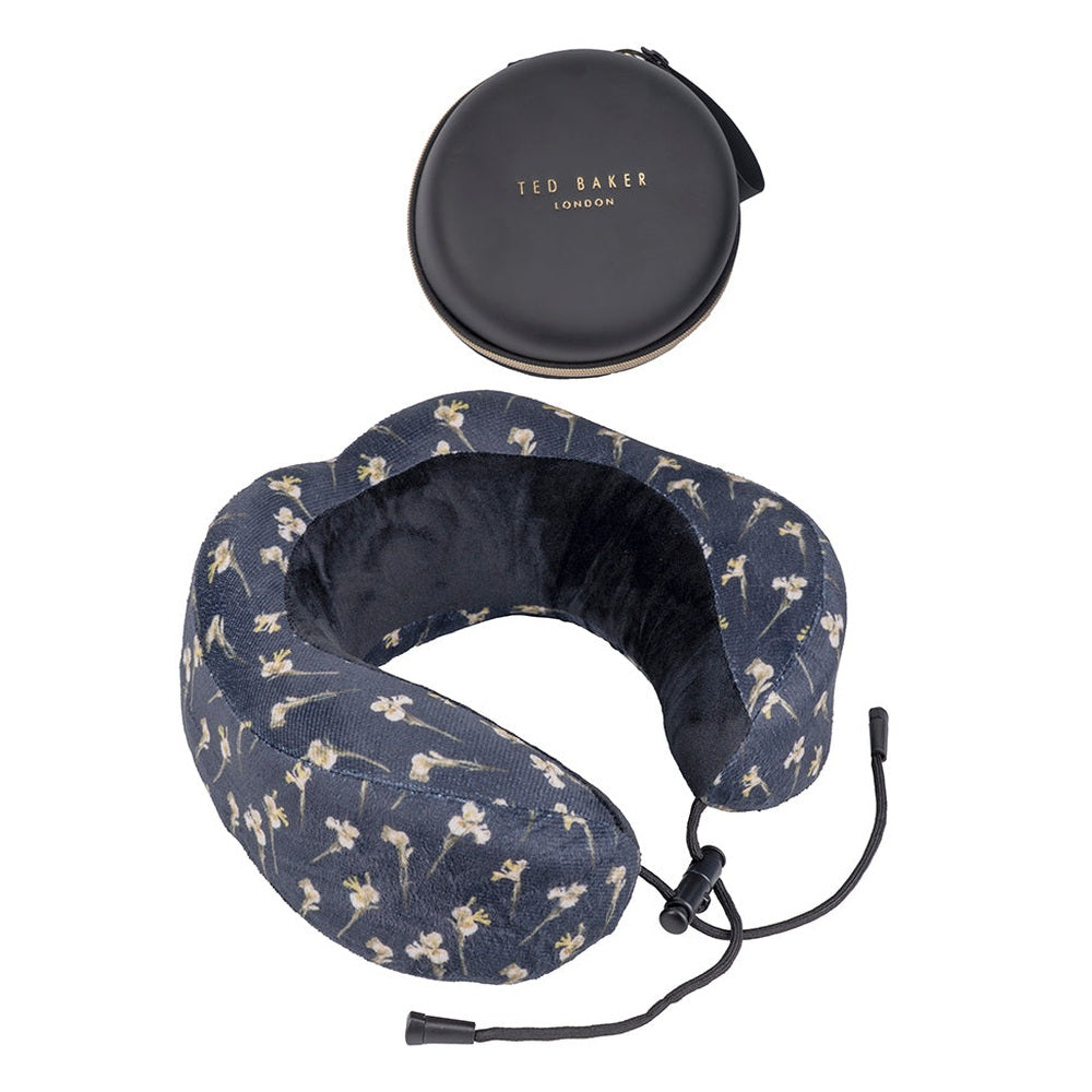 Ted Baker Unisex Adults Travel Essentials Travel Pillow With Storage Case In Black Multi