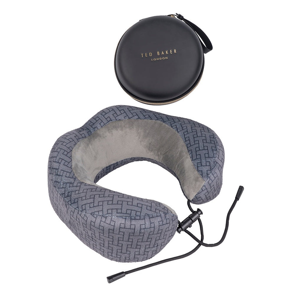 Ted Baker Unisex Adults Travel Essentials Travel Pillow With Storage Case In Grey