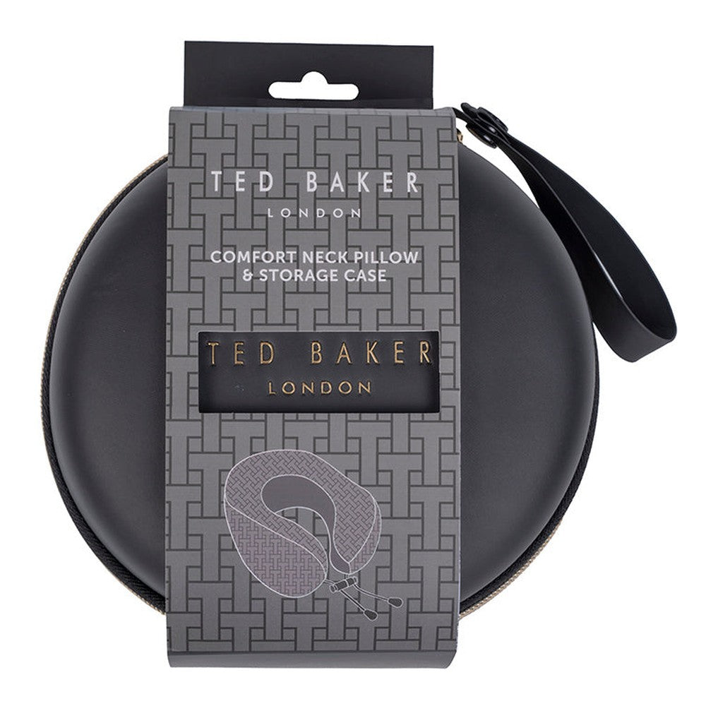 Ted Baker Unisex Adults Travel Essentials Travel Pillow With Storage Case In Grey