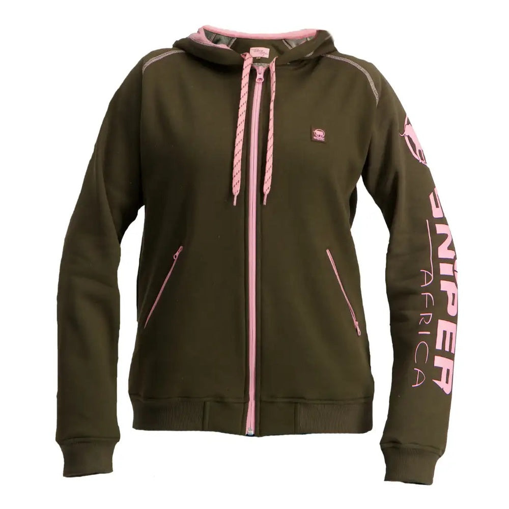 Sniper Womens Hoody Reactor Fleece In Olive/Pink