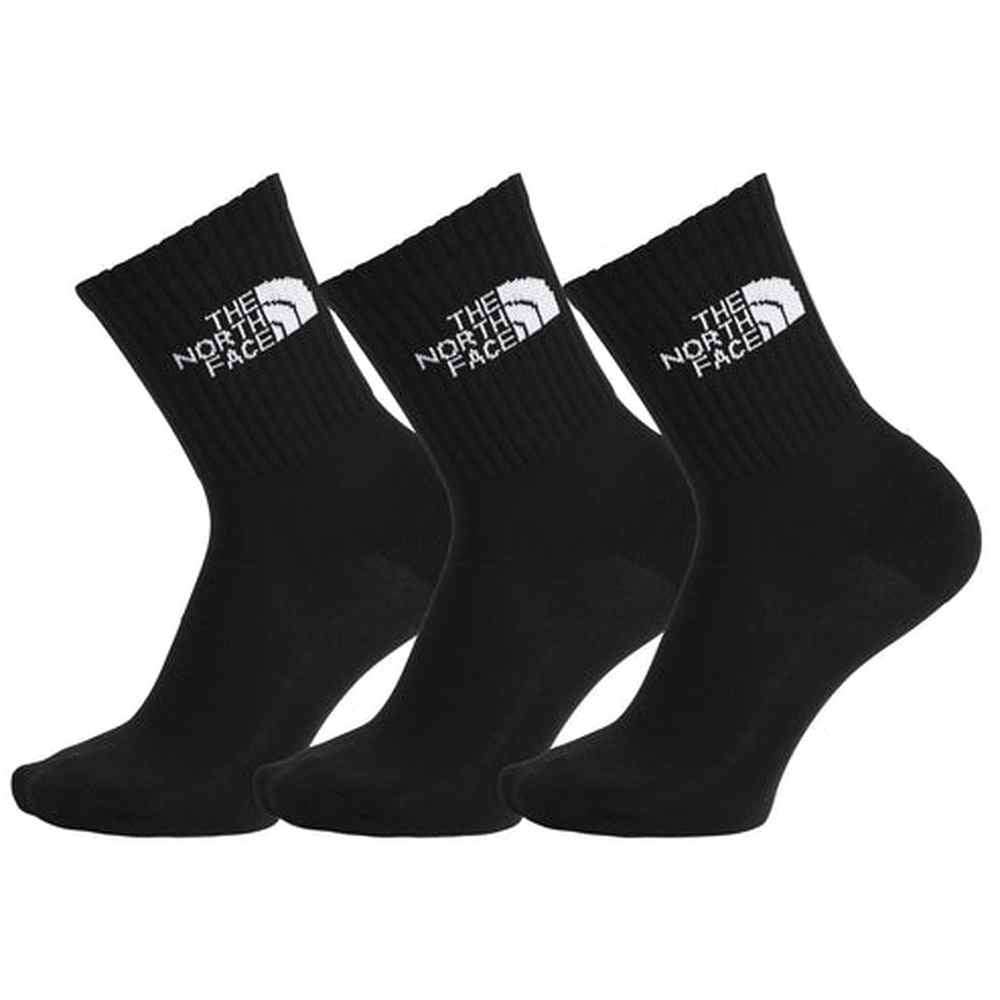 The North Face Unisex Adults Everyday 3 Pack Crew Sock In Black