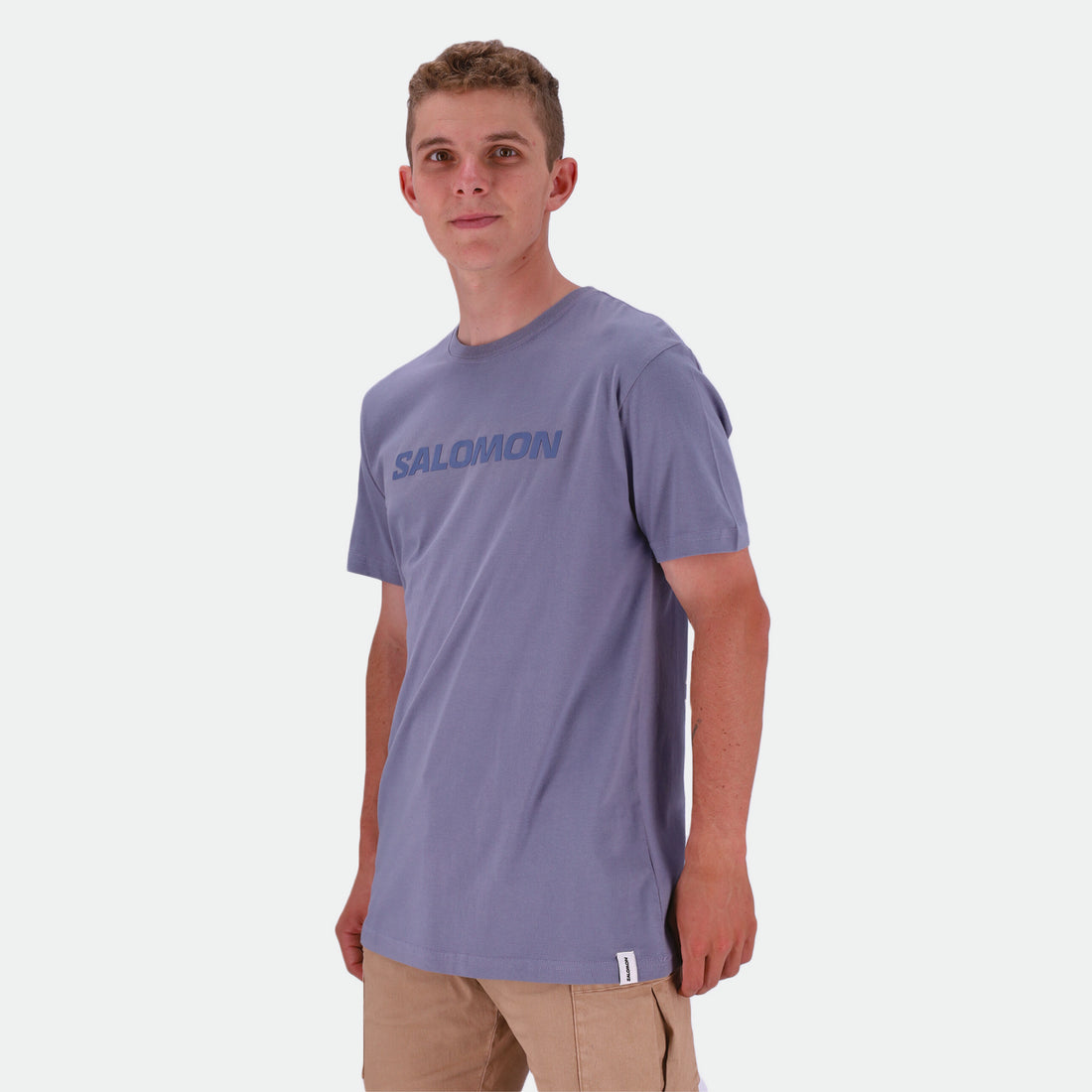 Salomon Mens Tonal Short Sleeves T-Shirts In Blue Granite