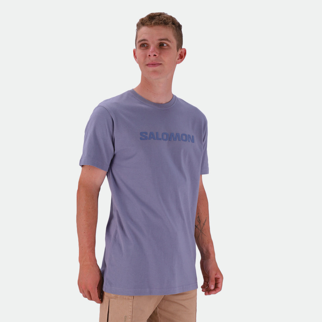 Salomon Mens Tonal Short Sleeves T-Shirts In Blue Granite