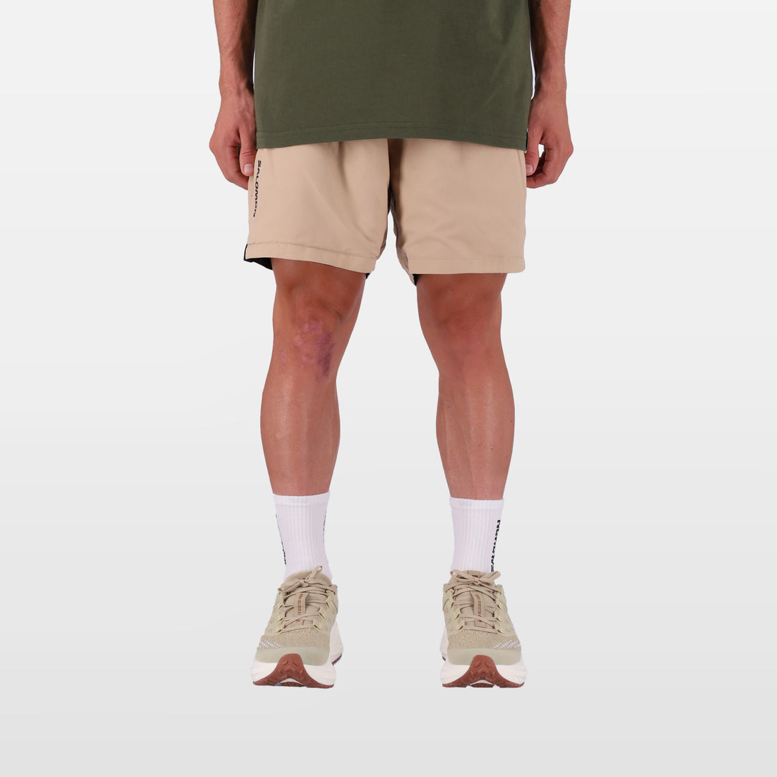 Salomon Mens Reversible Travel Shorts In Black/Khaki