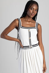 Sissy boy Strappy Knitwear Top With Contrast