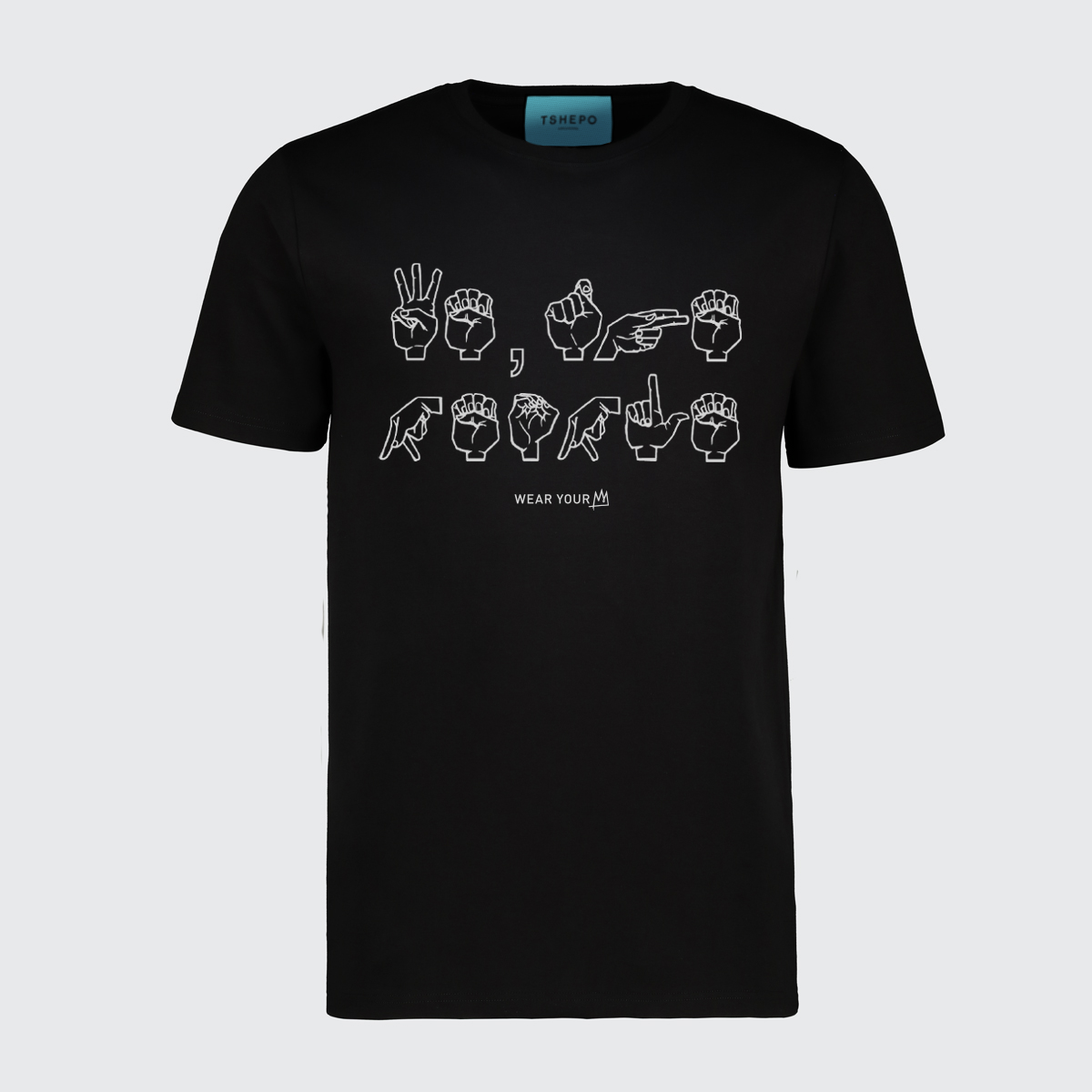 Tshepo Jeans Mens Sign Langua T-Shirt In Black