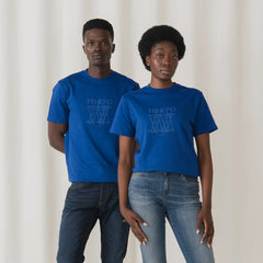 Tshepo Jeans Unisex Puff Print T-Shirt In Cobalt
