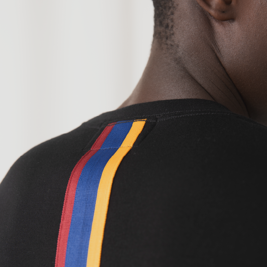 Tshepo Jeans Flag Stripe T-Shirt Black