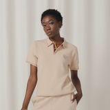 Tshepo Jeans Classic Knit Patch Golfer In Beige