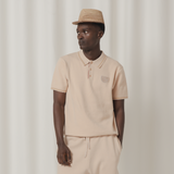 Tshepo Jeans Classic Knit Patch Golfer In Beige