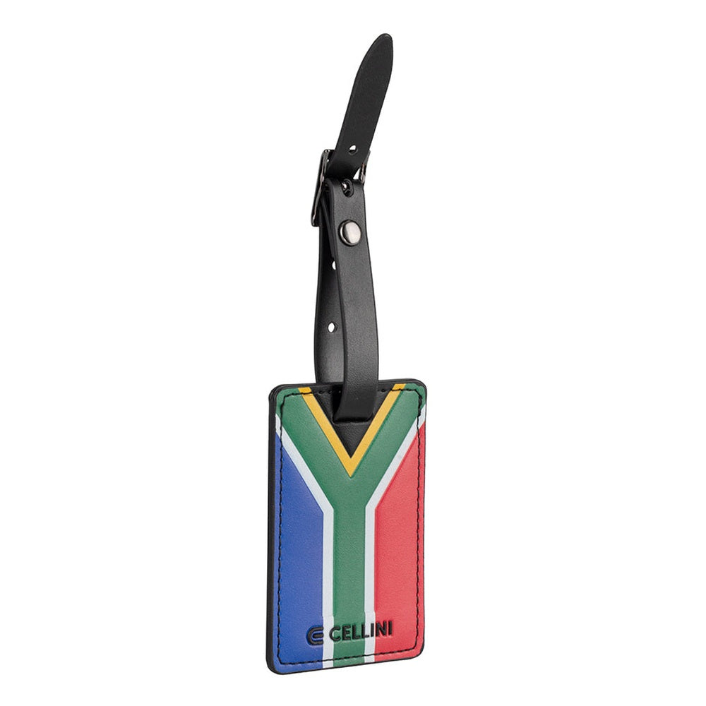 Cellini South Africa Flag Luggage Label In Black Multi