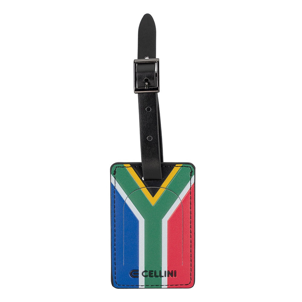 Cellini South Africa Flag Luggage Label In Black Multi