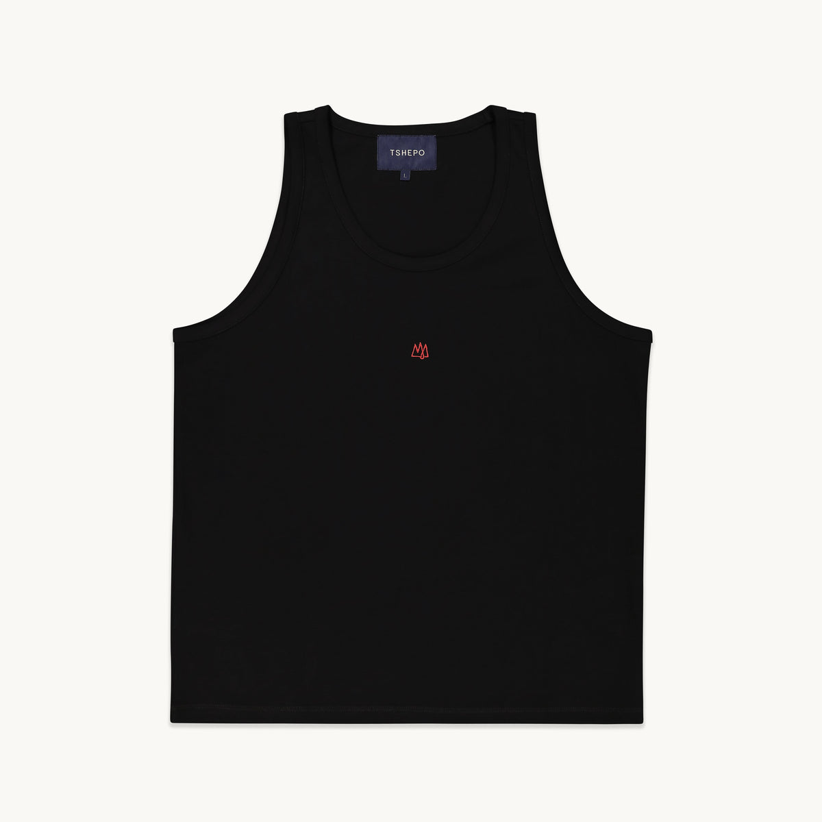 Tshepo Jeans Mens Embroidery Tank Tops In Black