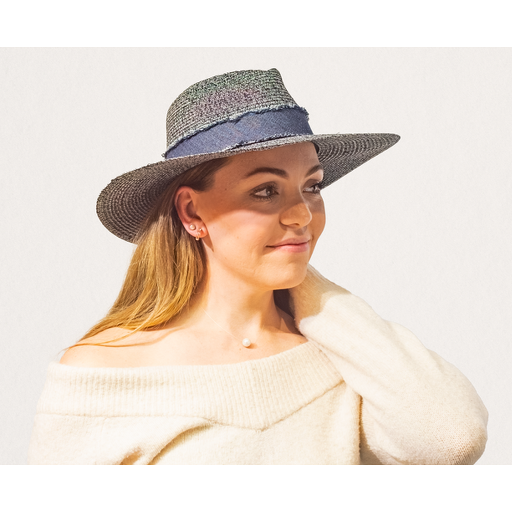 Urban Supply Unisex Adults Azure Fedora Hat In Black Slate Melange