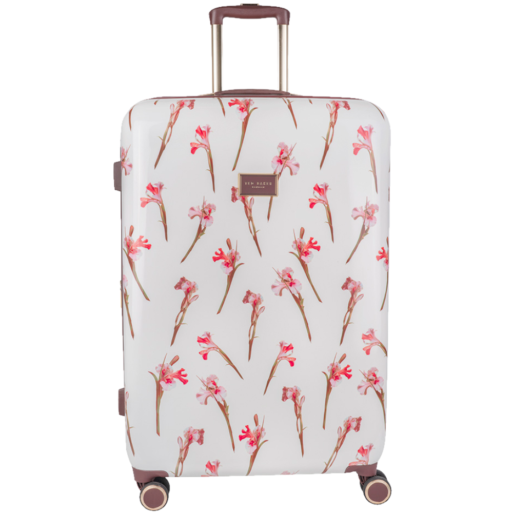 Ted Baker Wild Iris Trolly Luggage Case In Off White Multi