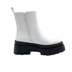 Sissyboy Ladies Alma Patent Ankle Boots In White