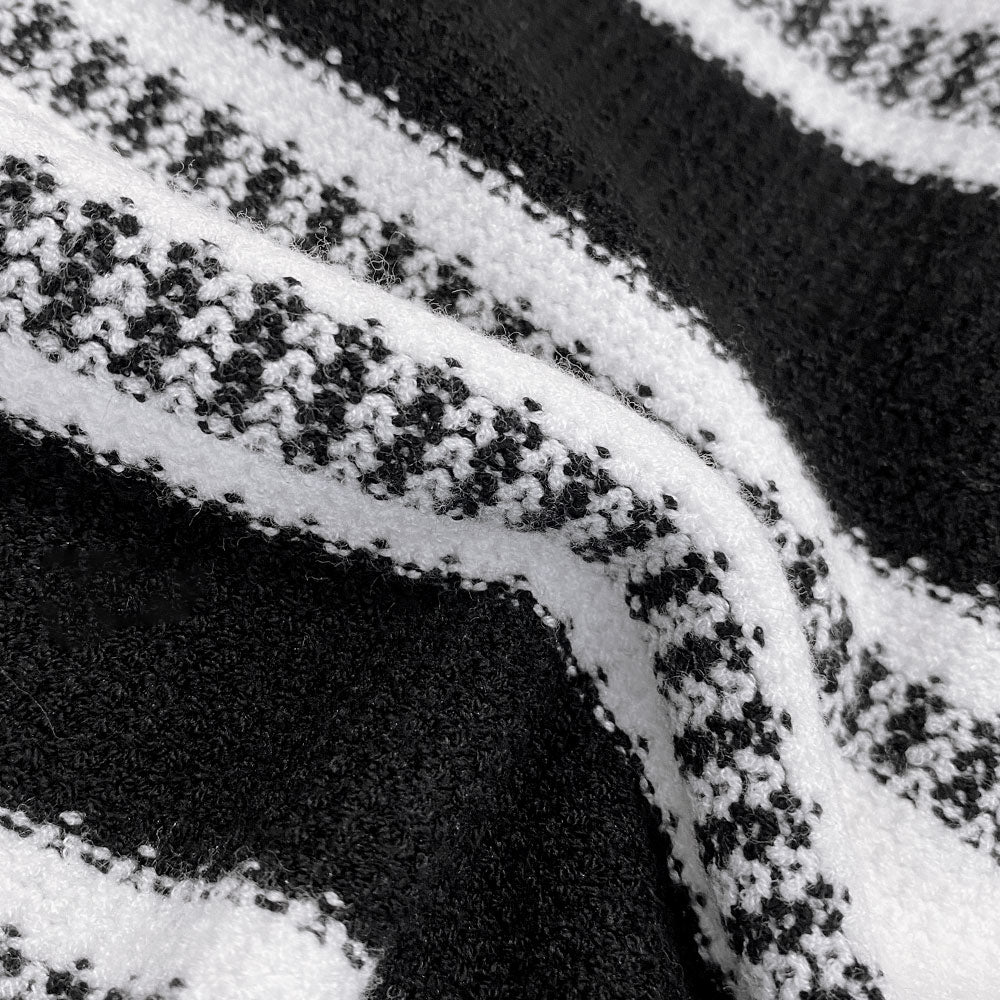 Sissyboy Womens Striped Jersey With Braiding In Black & White