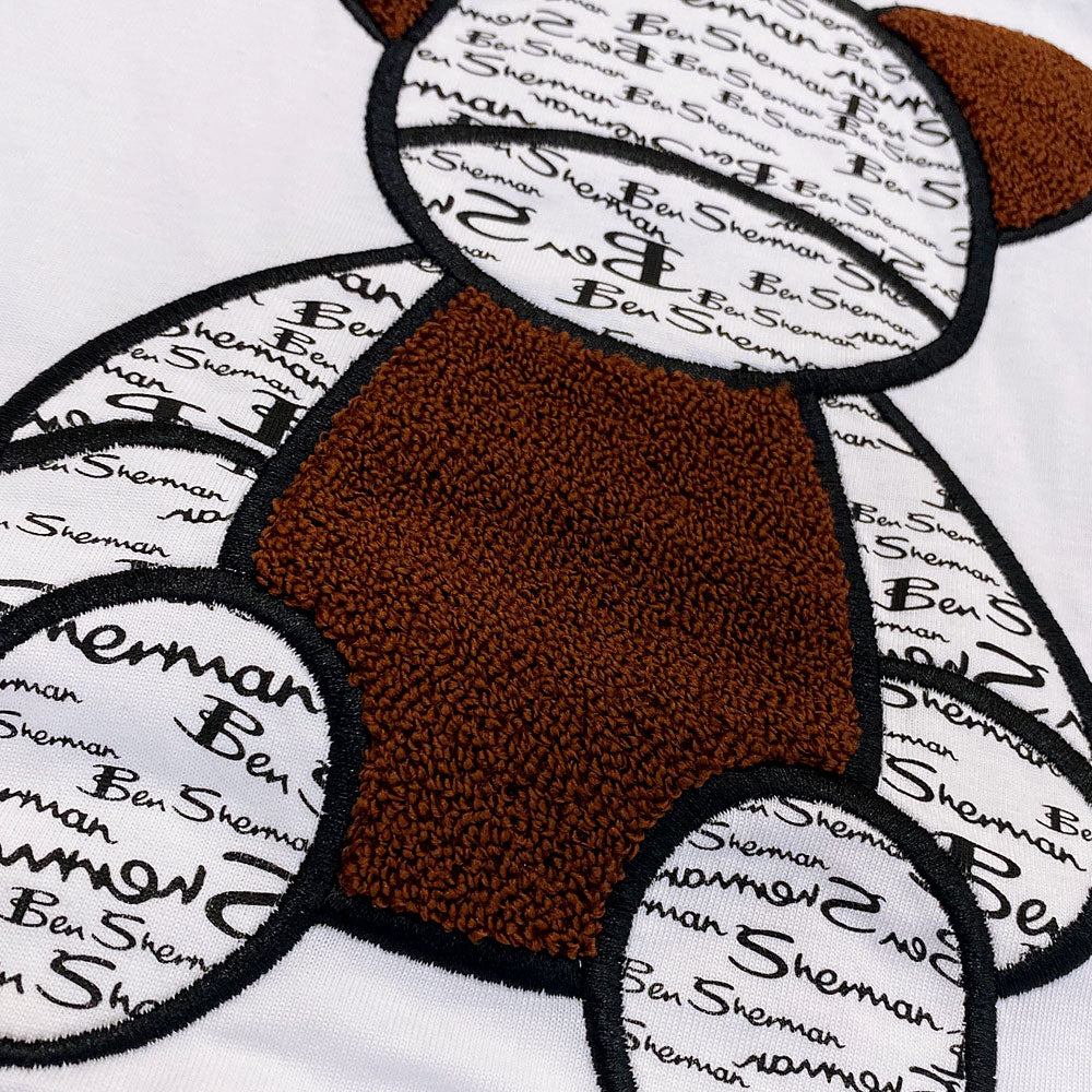 Ben Sherman Mens Fur Bear T-Shirt In White