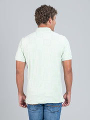 Ben Sherman Mens Terry Tar Textured Polo Pistachio