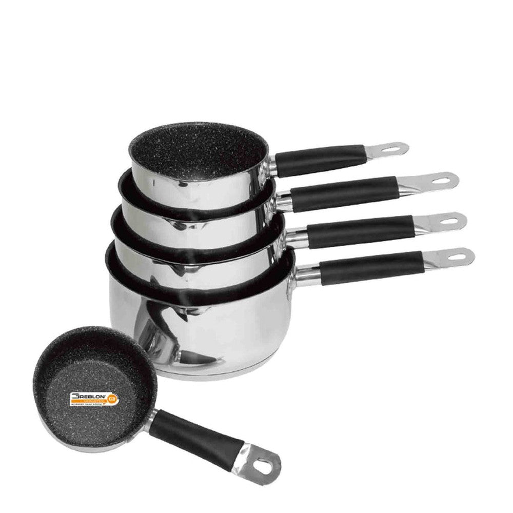 Tez & Schumann 5 Piece Non Stick Sauce Pan Set  In Black