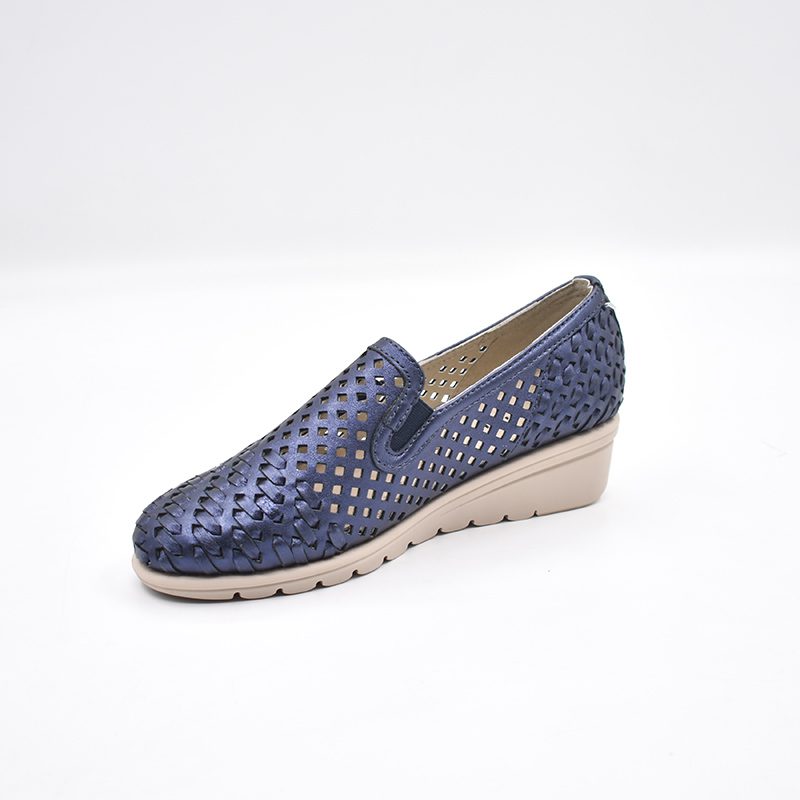 Hush Puppies Hpl01320 Ladies Geena Leather Shoes Sapphire