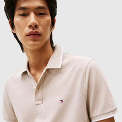 Tommy Hilfiger Msw Linen Pique Reg Polo Sandalwood