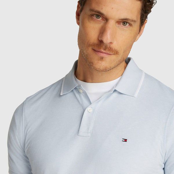 Tommy Hilfiger Msw Linen Pique Reg Polo Light Blue