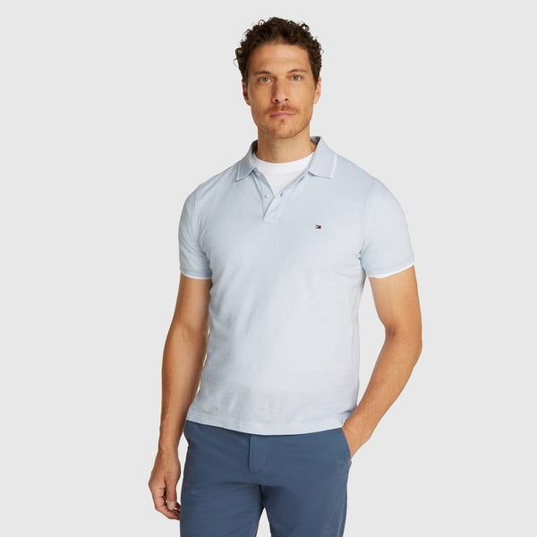 Tommy Hilfiger Msw Linen Pique Reg Polo Light Blue