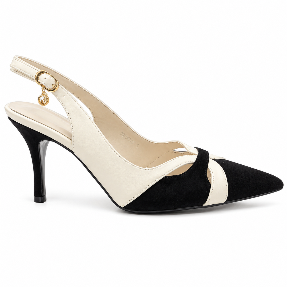 Polo Womens Pointy Cutout Heels In Off White