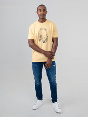 Ben Sherman Mens Typography Headphones T-Shirt In New Wheat