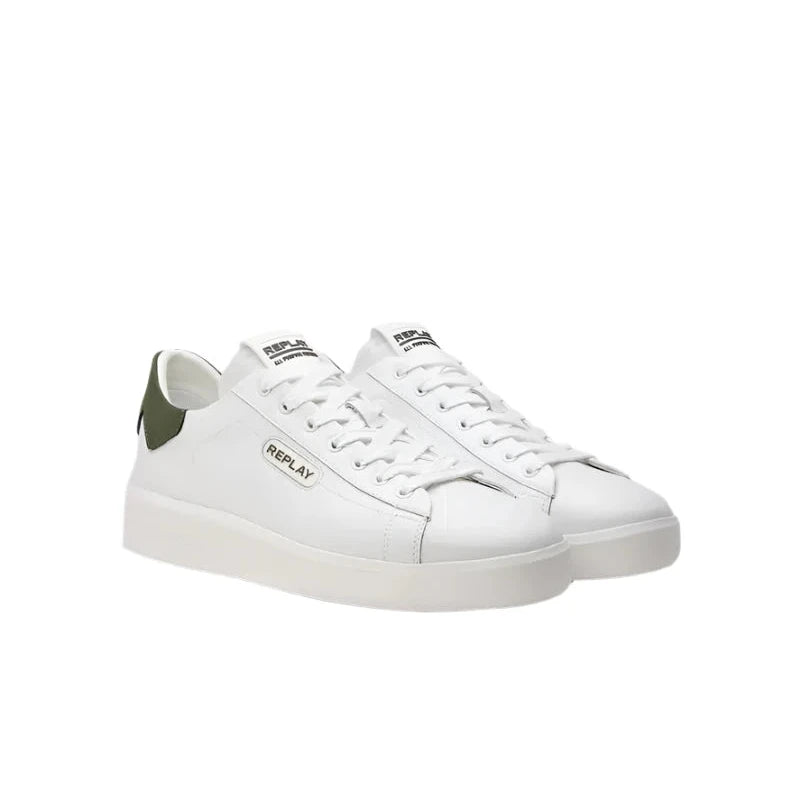 Replay Mens University M Prime 2 Shoes White & Green