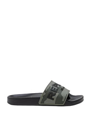 Replay Men Up Rub Camo Slides Black & Green