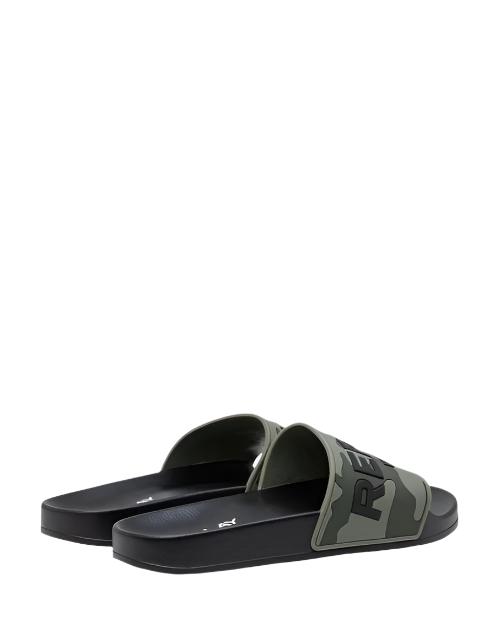 Replay Men Up Rub Camo Slides Black & Green