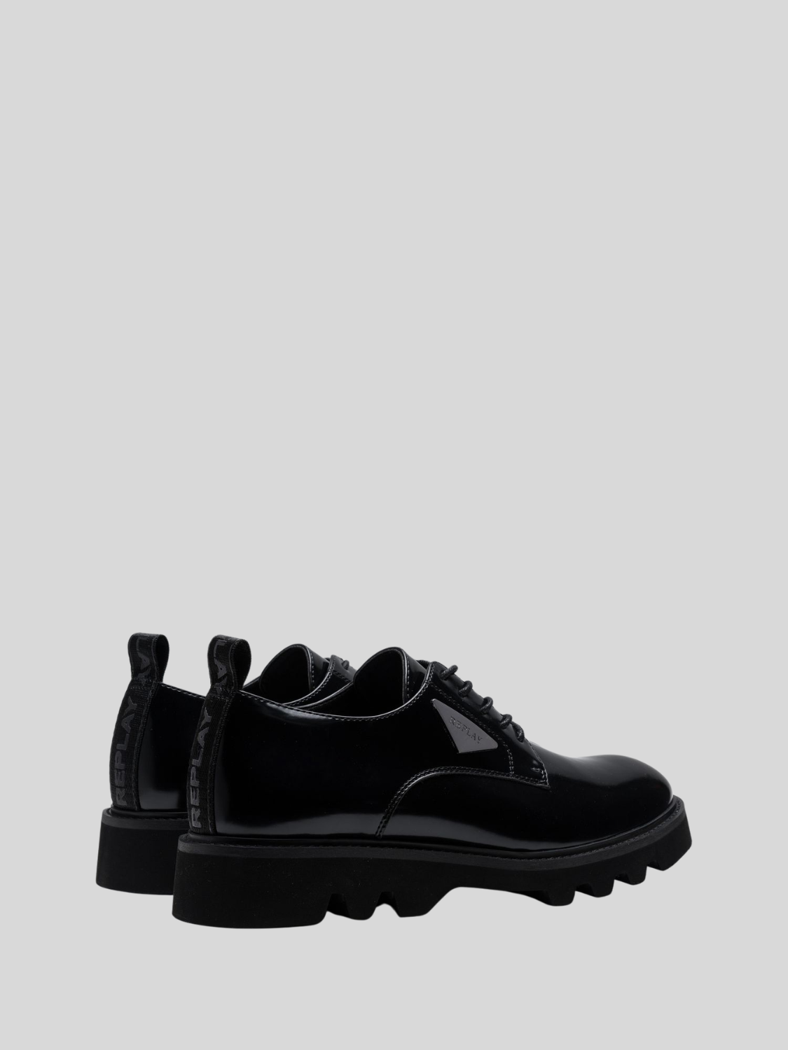 Replay Mens Canver Triangle Shoes In Black