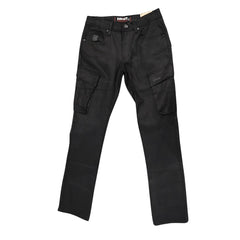 Soviet Mens Wax Finish Cargo Pants In Black