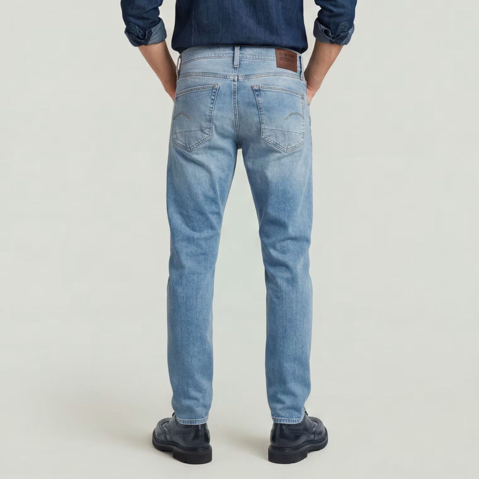 G-Star Raw Mens Regular 3301 Tapered Jeans In Light Indigo