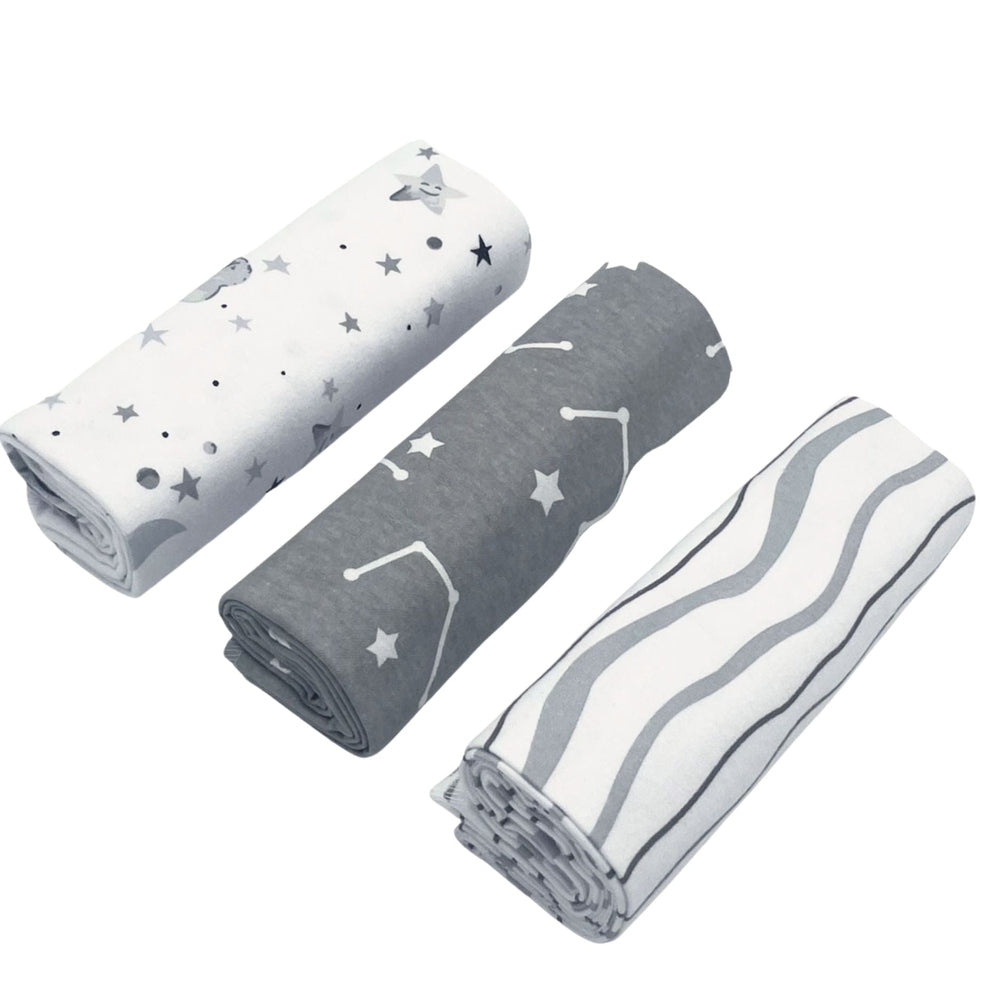 Mother's Choice Unisex Baby Flannel Stars Reciever In Grey