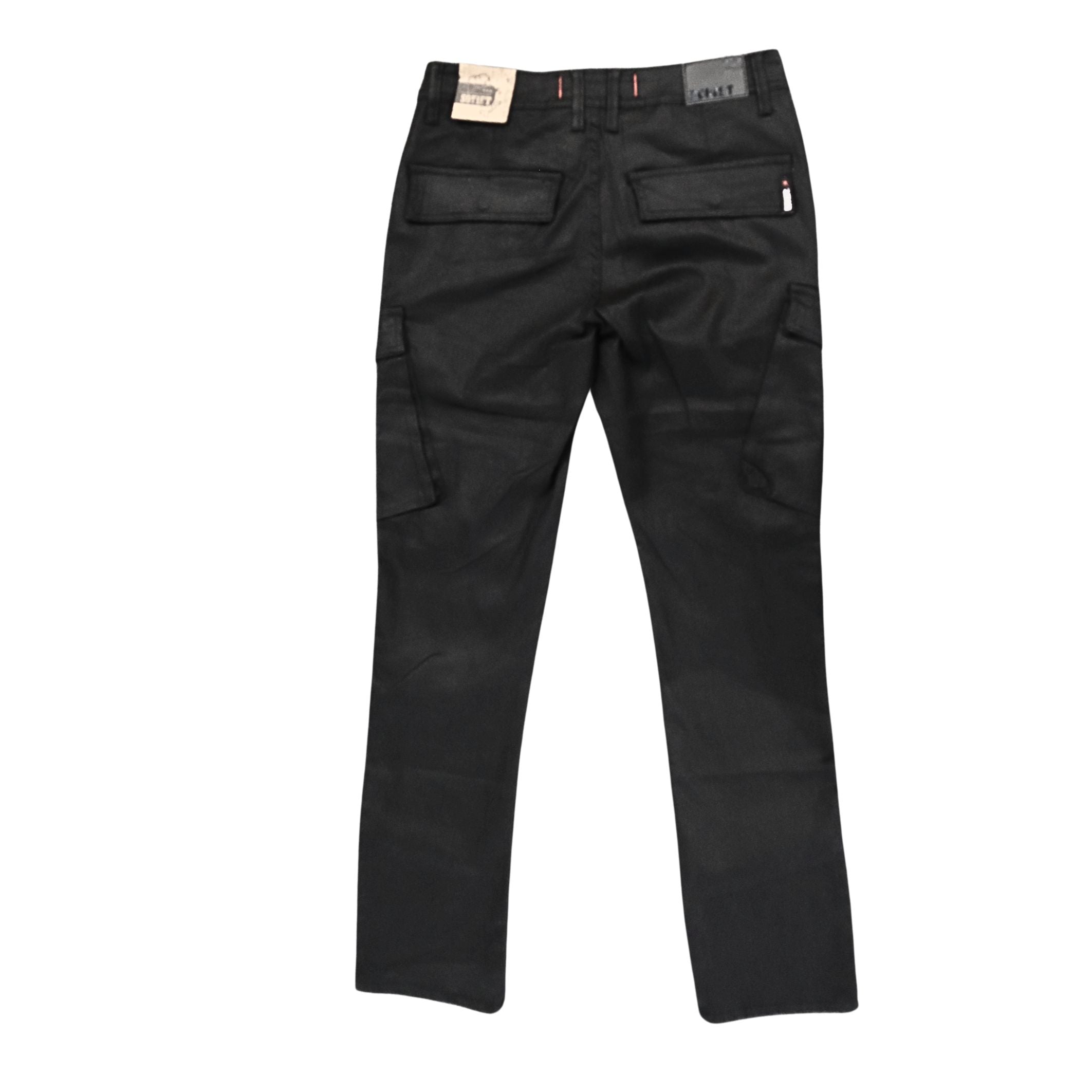 Soviet Mens Wax Finish Cargo Pants In Black