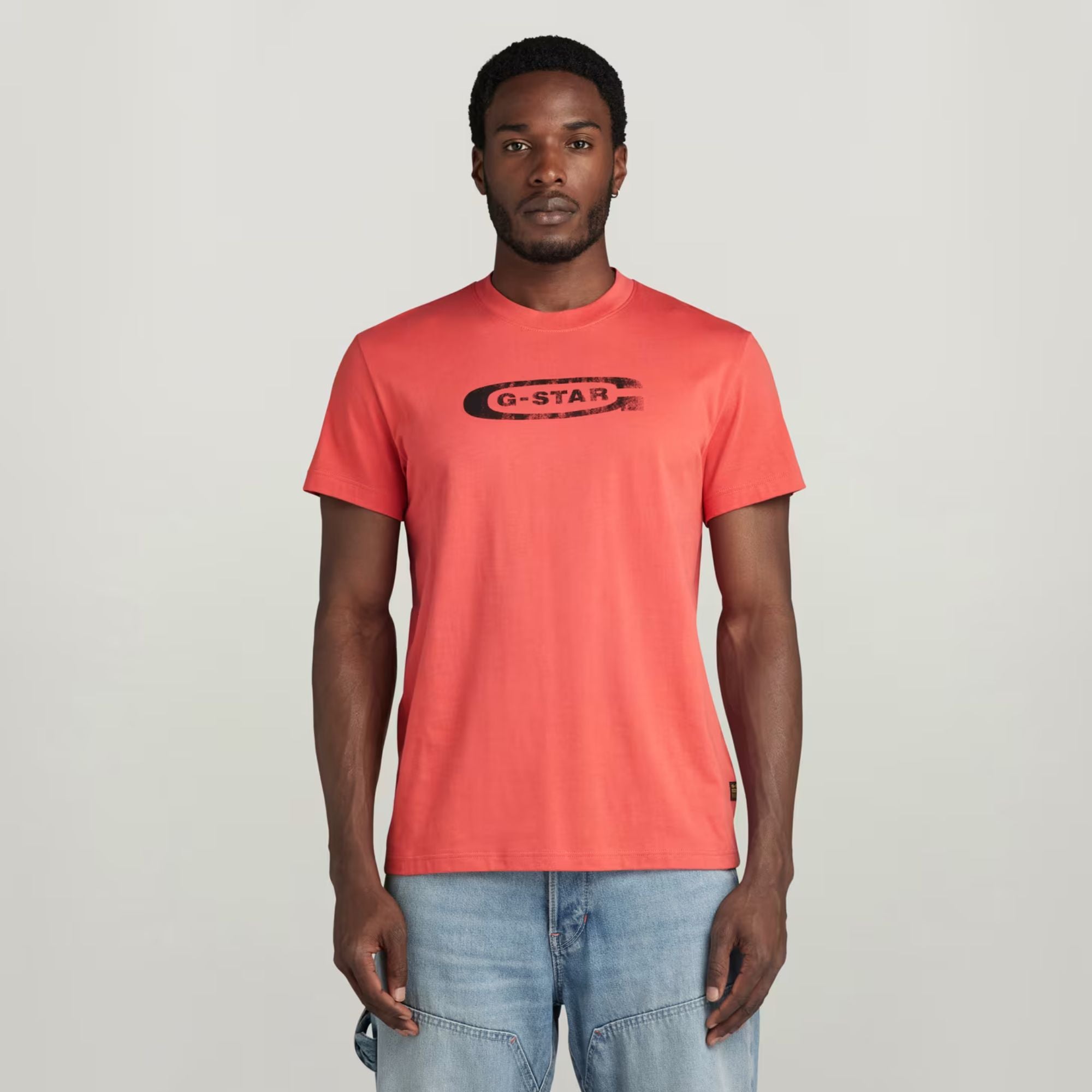 G-Star Raw Mens Distressed Old School Logo T-Shirt In Finch