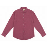 Morenzo Mens Long Sleeve Linen Shirt In Maroon