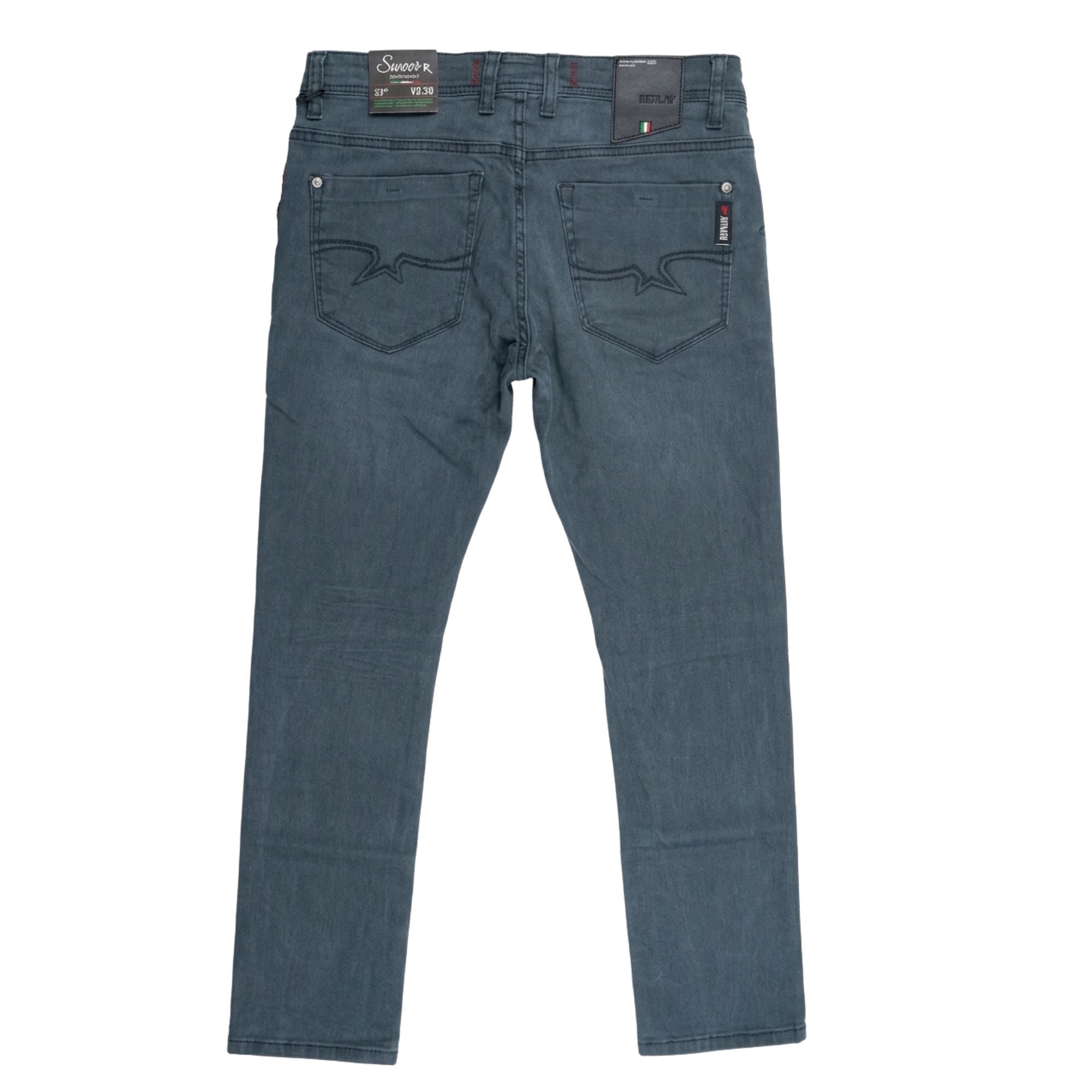 Soviet Mens Pires Slim Leg Coated Fashion Jeans In Slate