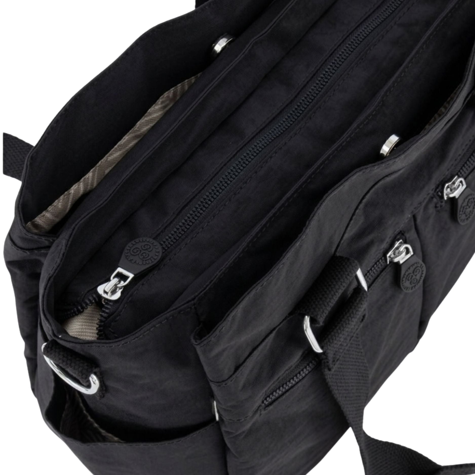 Free Spirit Large Multi Pocket Handbag In Black