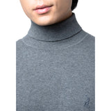 Polo Mens Roll Neck Knitwear Jersey In Grey Melange