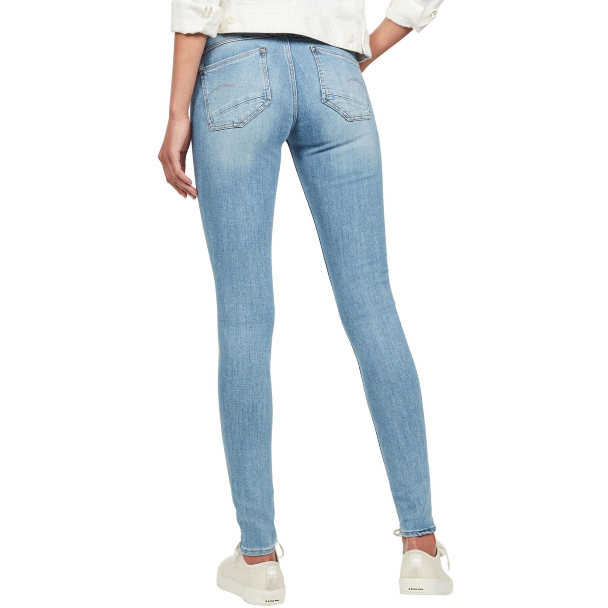 G-Star Raw Womens Lynn Super Skinny Jeans In Faded Blue