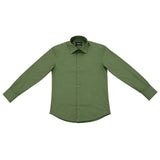 Morenzo Mens Lycra Sateen Long Sleeve Shirt In Olive